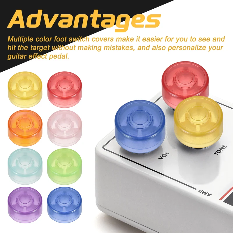 20 Pcs Footswitch Toppers Guitar Pedal Button Caps, Multi-color