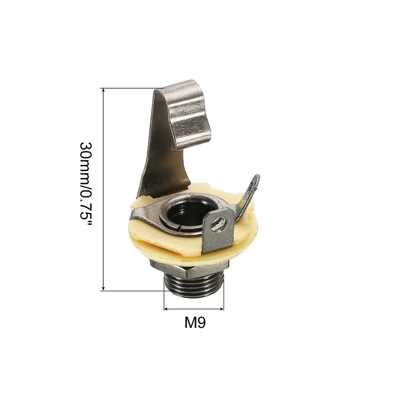Guitar Input Jack 1/4" Stereo Jack Mono Panel Mount Socket Black for Guitar 4pcs
