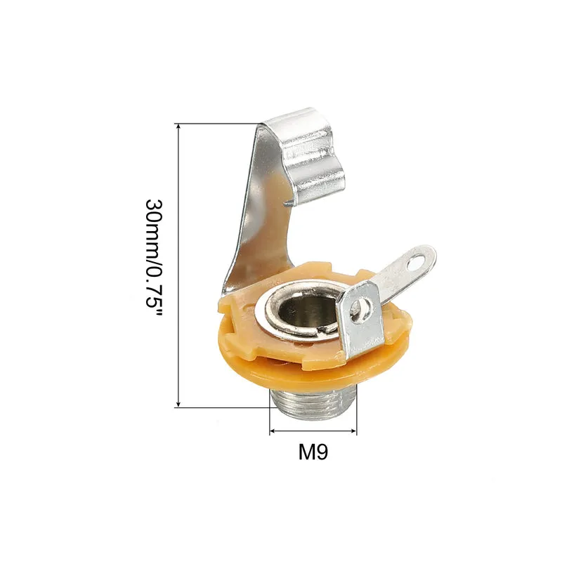 2pcs Guitar Input Jack 1/4 Inch Stereo Mono Panel Mount Socket Silver for Guitar