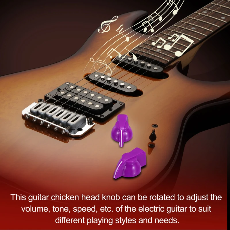 12pcs Guitar Chicken Head Knob 6.5mm Purple
