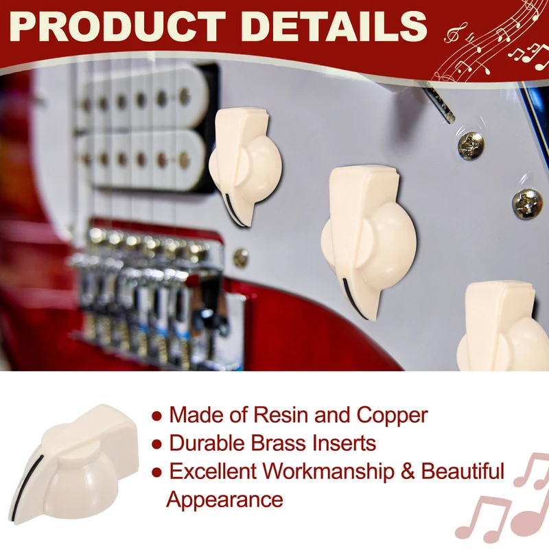 12pcs Guitar Chicken Head Knob 6.5mm Beige