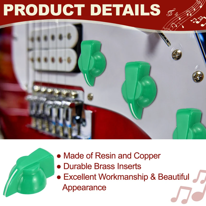 12pcs Guitar Chicken Head Knob 6.5mm Green