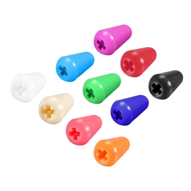 Toggle Switch Knob Cap Multicolor Cover 9mm Dia for 5 Way Guitar Switch 10Pcs