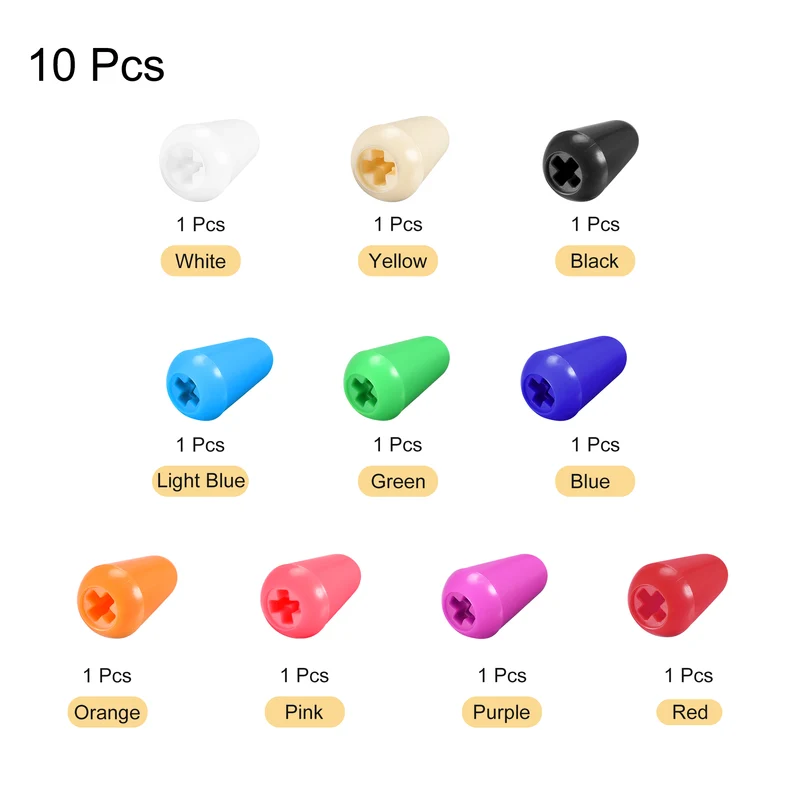 Toggle Switch Knob Cap Multicolor Cover 9mm Dia for 5 Way Guitar Switch 10Pcs