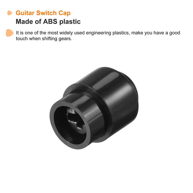 Guitar Selector Switch Tip Cap Round 3 Way Cross Knob Cover Black, Pack of 2