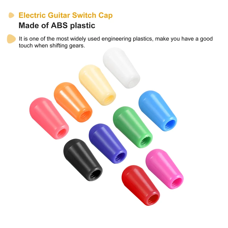 Guitar Toggle Switch Knob Cap Cover ABS 8mm Dia Multicolored for 3 Way Guitar Switch, Pack of 10