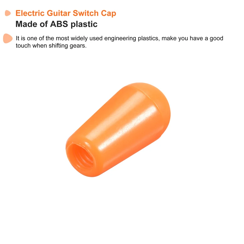 Toggle Switch Knob Cap Orange Cover ABS 8mm Dia for 3 Way Guitar Switch, 5Pcs