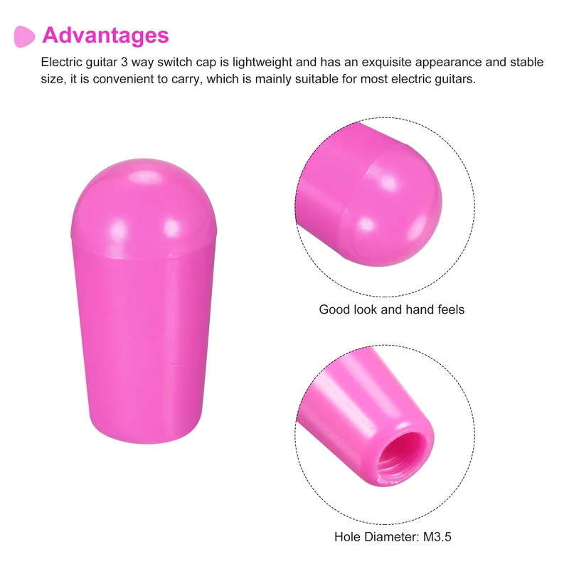 Toggle Switch Knob Cap Purple Cover ABS 8mm Dia for 3 Way Guitar Switch, 5Pcs