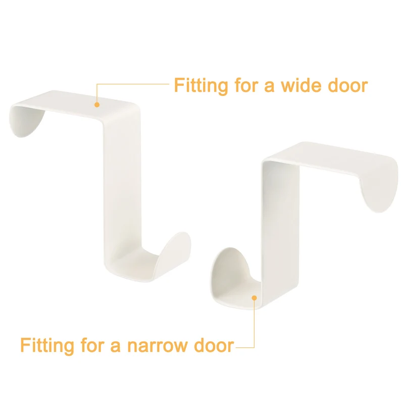 Over the Door Hooks, 6pcs - Stainless Steel S-Shaped Double Hooks (White)
