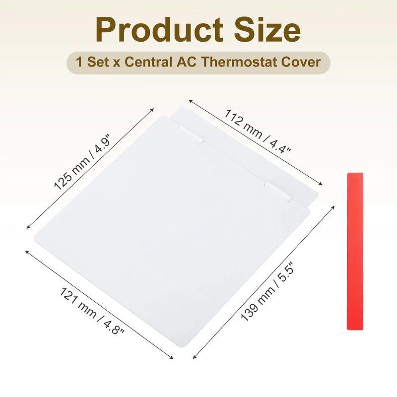 4-3/4" Central AC Thermostat Cover Panel AC Control Switch Protector, White