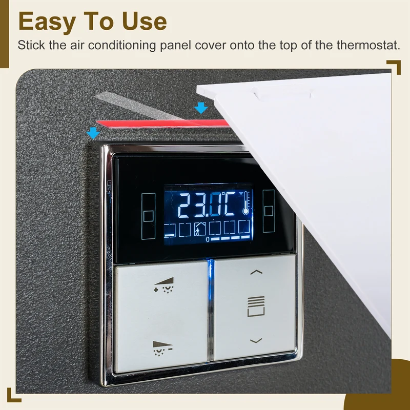 4-3/4" Central AC Thermostat Cover Panel AC Control Switch Protector, White