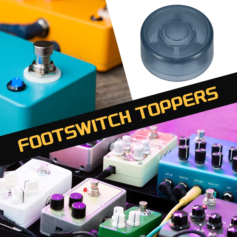 20 Pcs Footswitch Toppers Guitar Pedal Button Caps, Bright Navy Blue