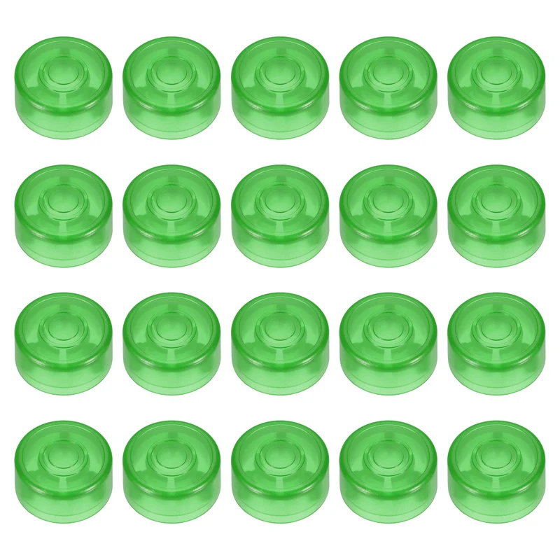 20 Pcs Footswitch Toppers Guitar Pedal Button Caps, Bright Dark Green