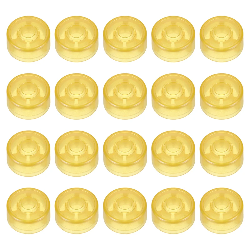 20 Pcs Footswitch Toppers Guitar Pedal Button Caps, Bright Light Yellow
