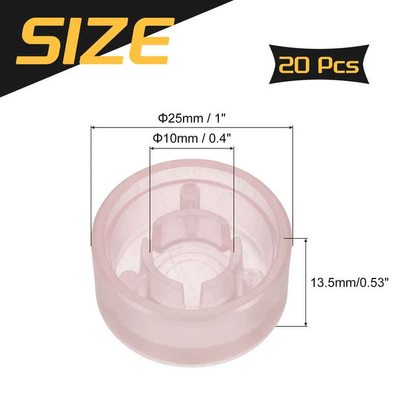 20 Pcs Footswitch Toppers Guitar Pedal Button Caps, Bright Pink