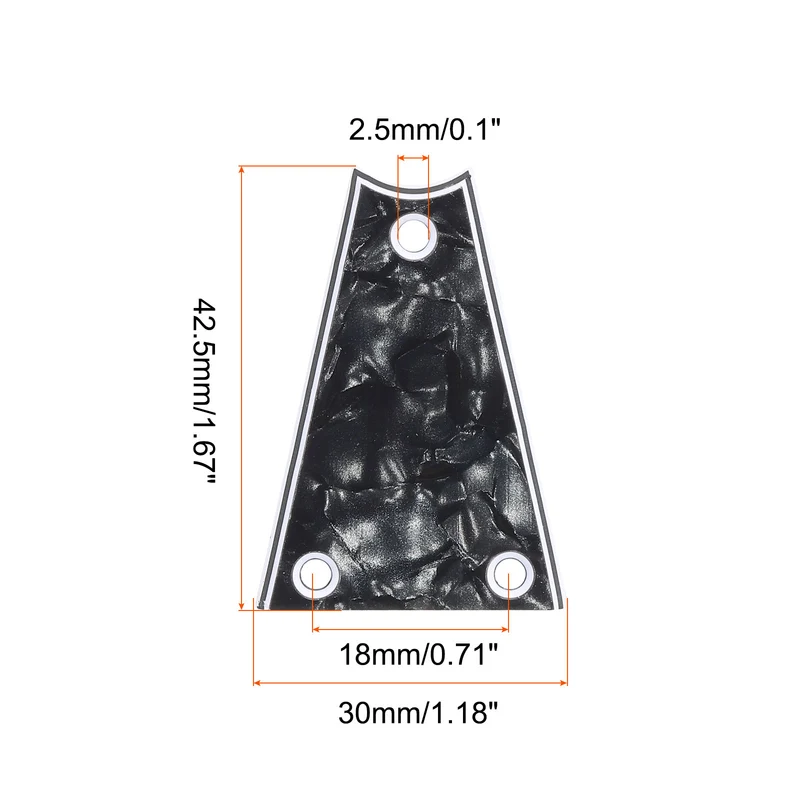 Guitar Rod Cover Plate 3 Holes Black Grey for Electric Guitar Bass