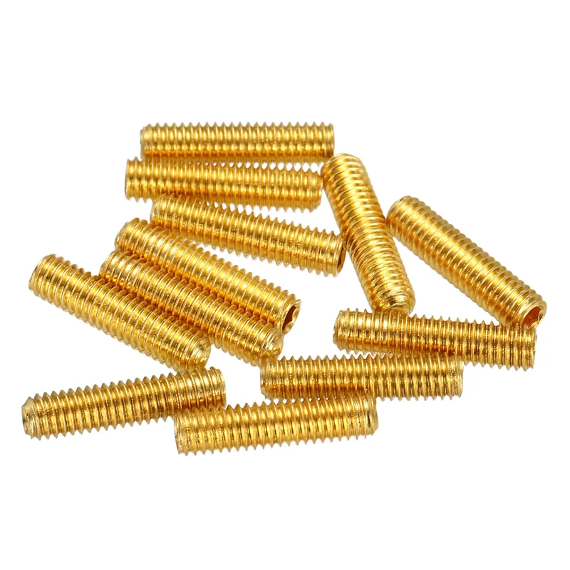 Guitar Bridge Saddle Height Adjustment Screws Metric M3x12mm Gold 12pcs