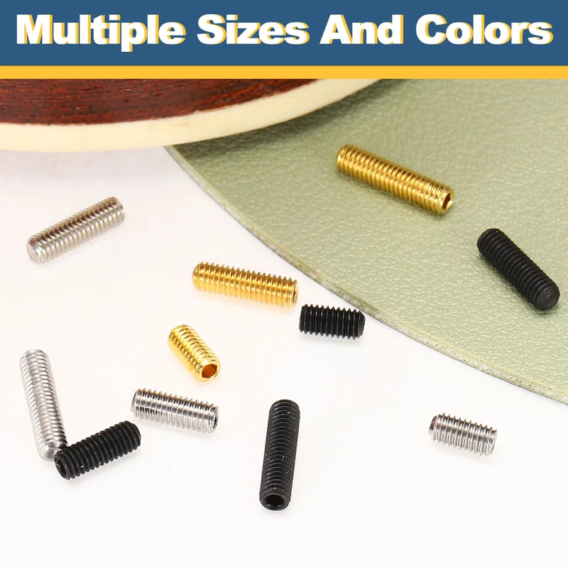 Guitar Bridge Saddle Height Adjustment Screws Metric M3x12 Silver 12pcs
