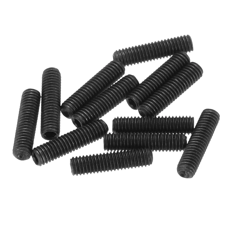 Guitar Bridge Saddle Height Adjustment Screws Metric M3x12 Black 12pcs