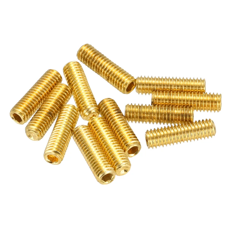Guitar Bridge Saddle Height Adjustment Screws Metric M3x10 Gold 12pcs