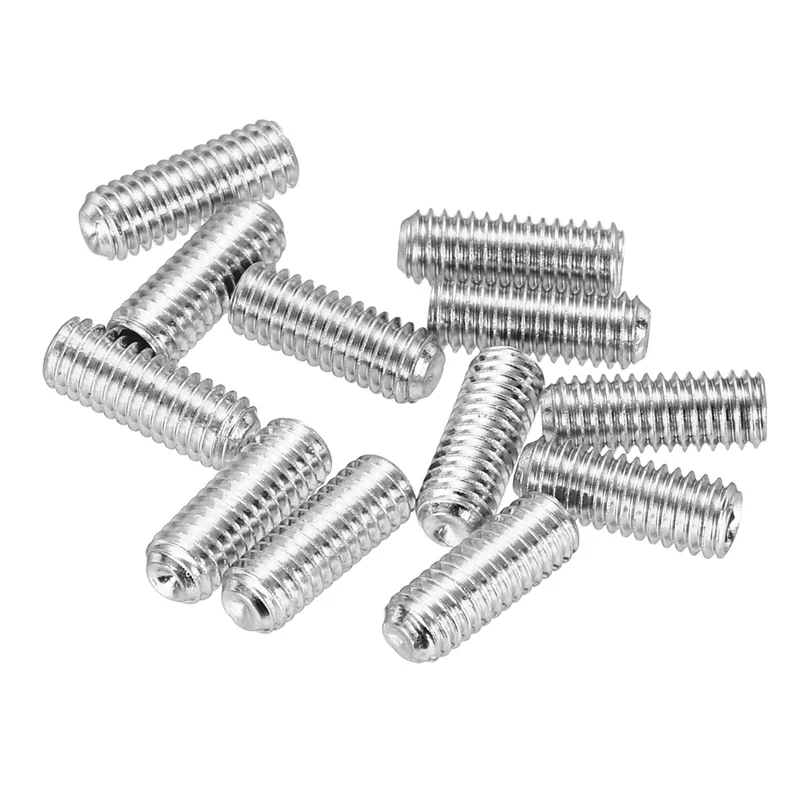 Guitar Bridge Saddle Height Adjustment Screws Metric M3x8 Silver 12pcs