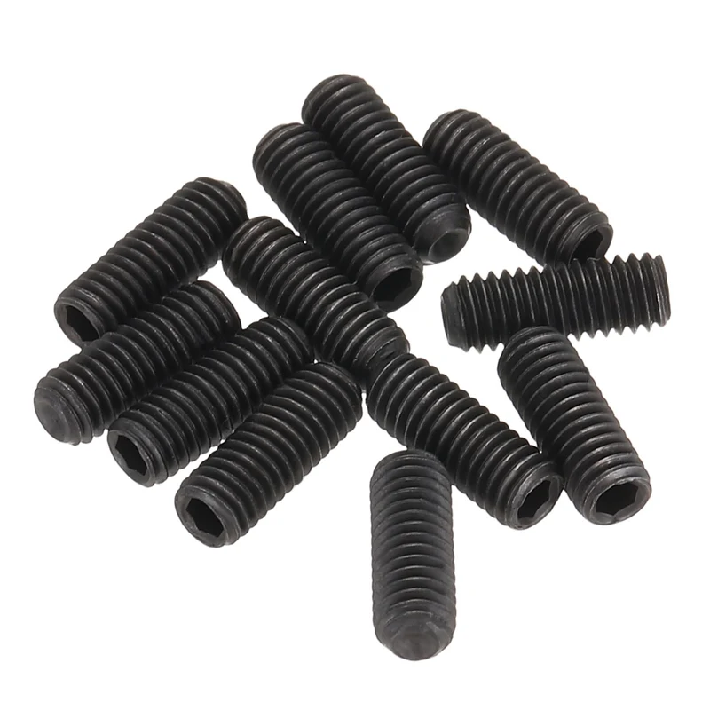Guitar Bridge Saddle Height Adjustment Screws Metric M3x8 Black 12pcs