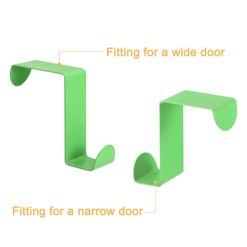 Over the Door Hooks, 4pcs - Stainless Steel Door Hangers Hooks, S-Shaped Double Hooks for Hanging Clothes, Hats, Towels (Green)
