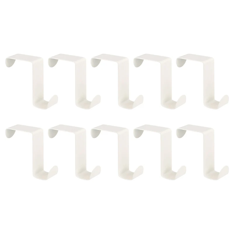 Over the Door Hooks, 10pcs - Stainless Steel Door Hangers Hooks, S-Shaped Double Hooks for Hanging Clothes, Hats, Towels (White)