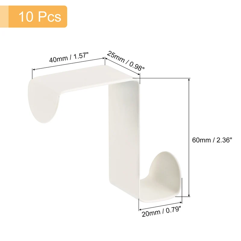 Over the Door Hooks, 10pcs - Stainless Steel Door Hangers Hooks, S-Shaped Double Hooks for Hanging Clothes, Hats, Towels (White)