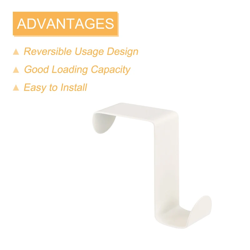 Over the Door Hooks, 10pcs - Stainless Steel Door Hangers Hooks, S-Shaped Double Hooks for Hanging Clothes, Hats, Towels (White)