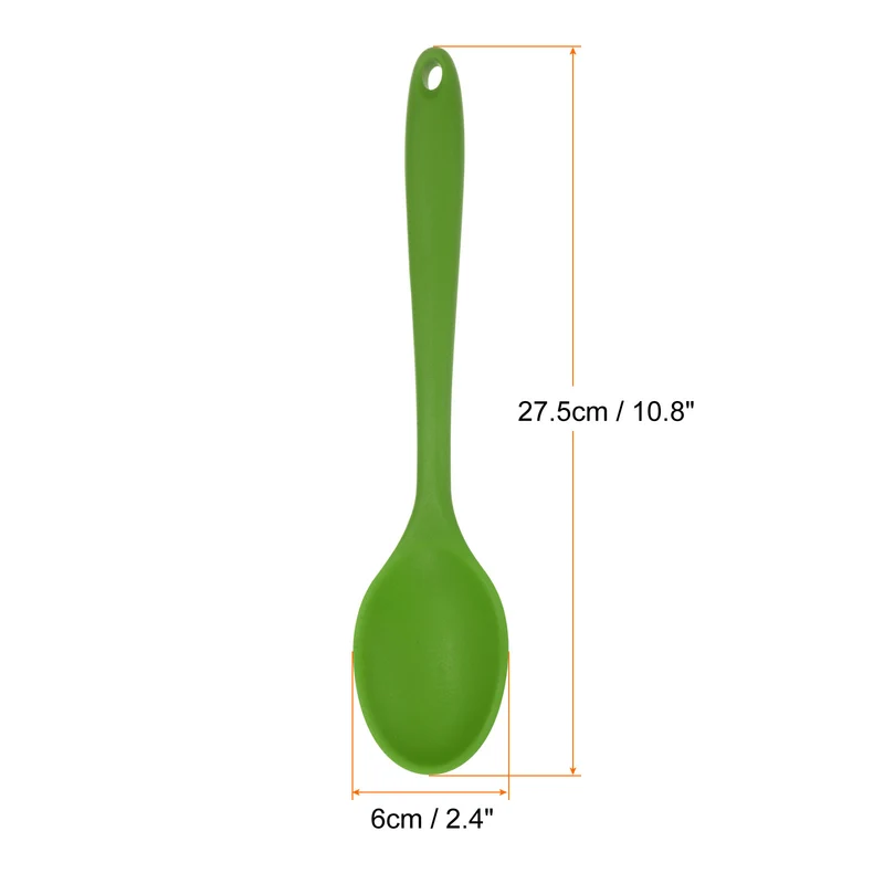 2Pcs Silicone Spoons Heat Resistant Cooking Utensil Mixing Spoon, Olive