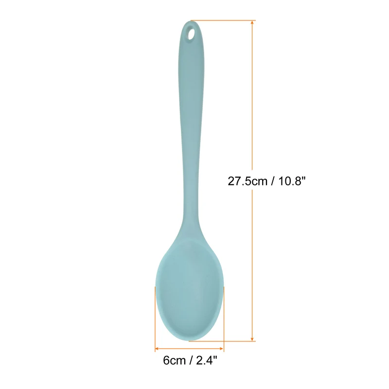 2Pcs Silicone Spoons Heat Resistant Cooking Utensil Mixing Spoon, Light Grey