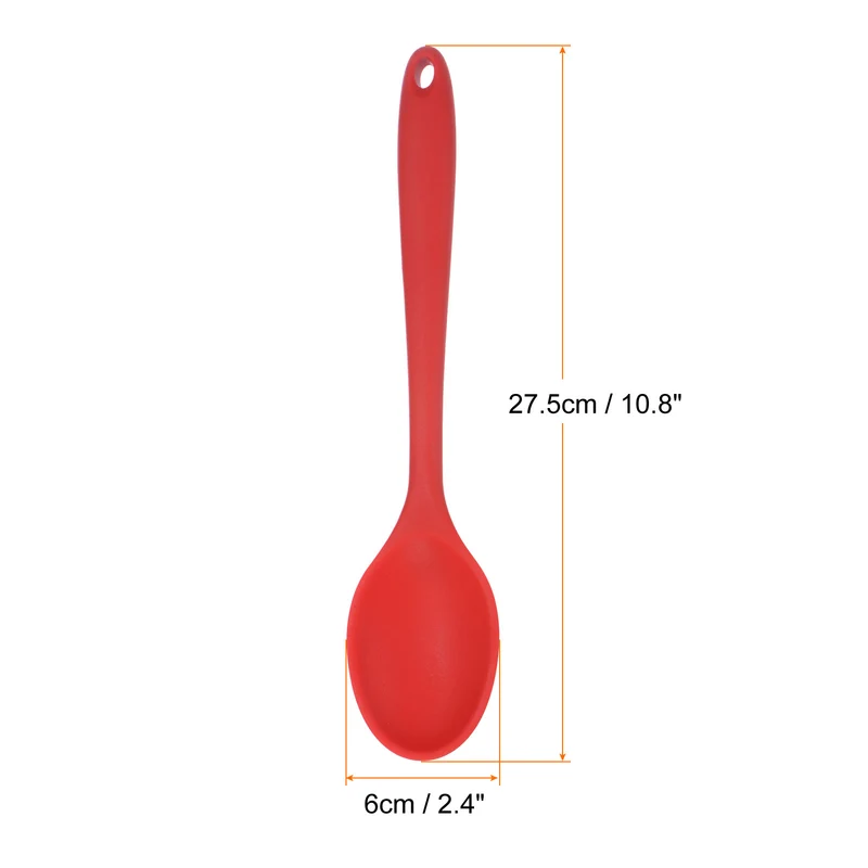 2Pcs Silicone Spoons Heat Resistant Cooking Utensil Mixing Spoon, Red