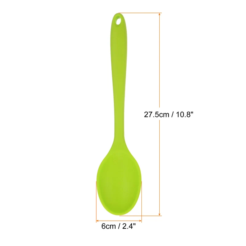 2Pcs Silicone Spoons Heat Resistant Cooking Utensil Mixing Spoon, Light Green
