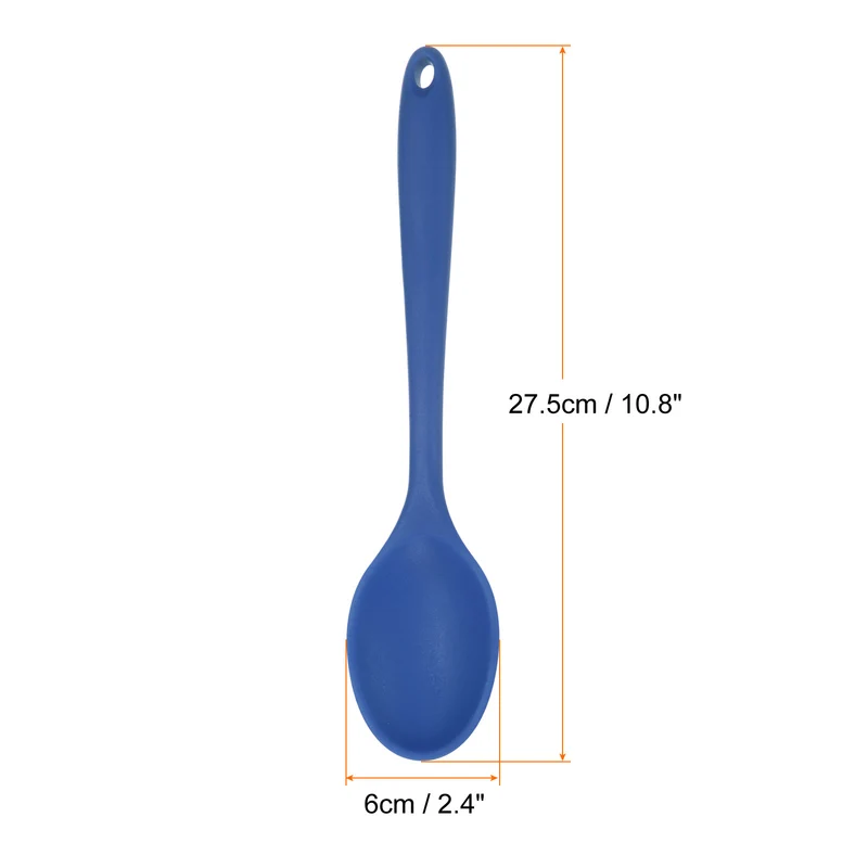 2Pcs Silicone Spoons Heat Resistant Cooking Utensil Mixing Spoon, Navy Blue