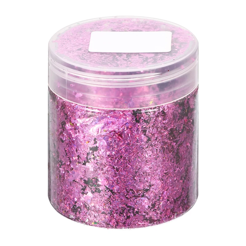 Gold Foil Flakes for Resin, 3g Metallic Foil Flakes for Nail Art, Purple Pink