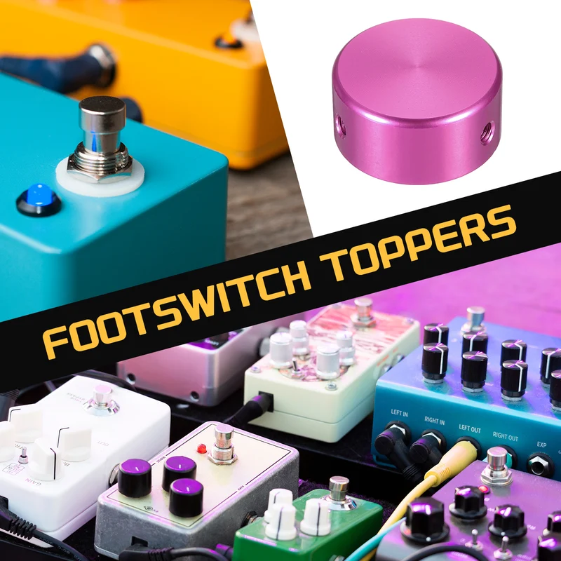 12 Pcs Footswitch Toppers Guitar Pedal Button Footswitch Cover Red Silver Blue