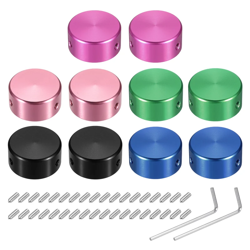 10 Pcs Footswitch Toppers Guitar Pedal Button Caps Green Gold Pink Red Black