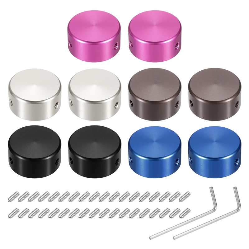 10 Pcs Footswitch Toppers Guitar Pedal Button Red Blue Silver Grey Grey Black