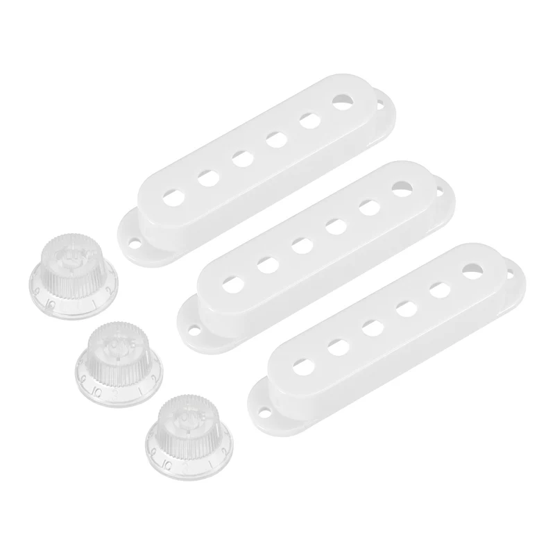 Guitar Control Knobs 1Volume 2Tone 3Pickup Covers Transparent