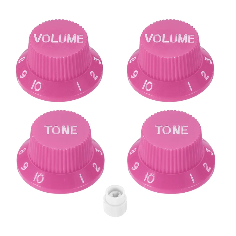 Guitar Control Knobs 2Volume 2Tone 1Switch Tip Purple with White Characters