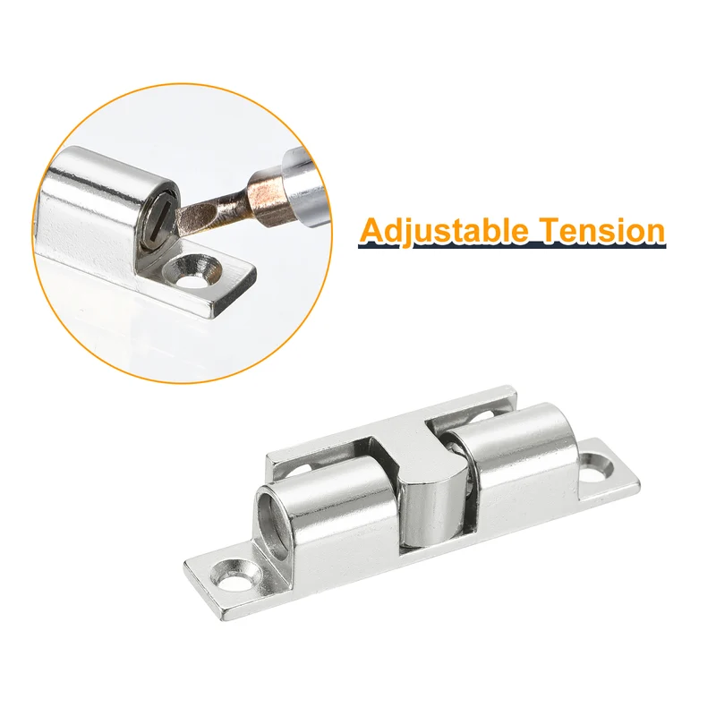 2Pcs 69.2mm Zinc Alloy Double Ball Tension Roller Catch for Cabinet Door, Silver