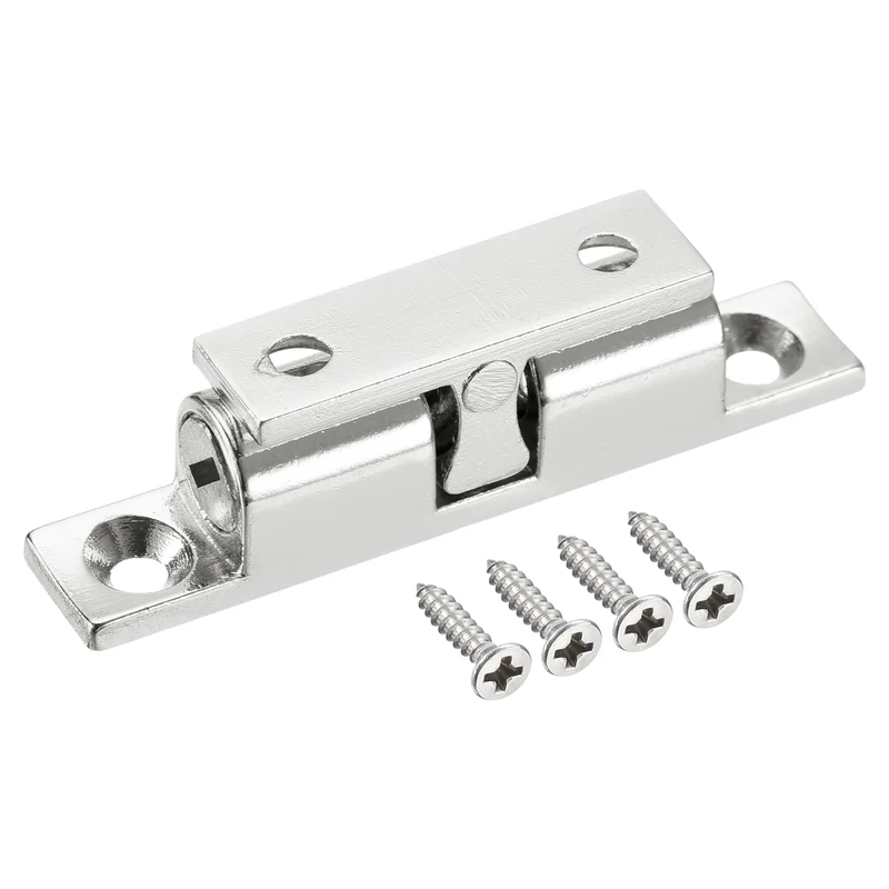 58.5mm Zinc Alloy Double Ball Tension Roller Catch for Cabinet Door Silver