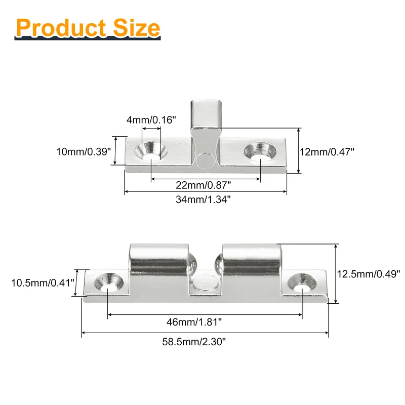 58.5mm Zinc Alloy Double Ball Tension Roller Catch for Cabinet Door Silver