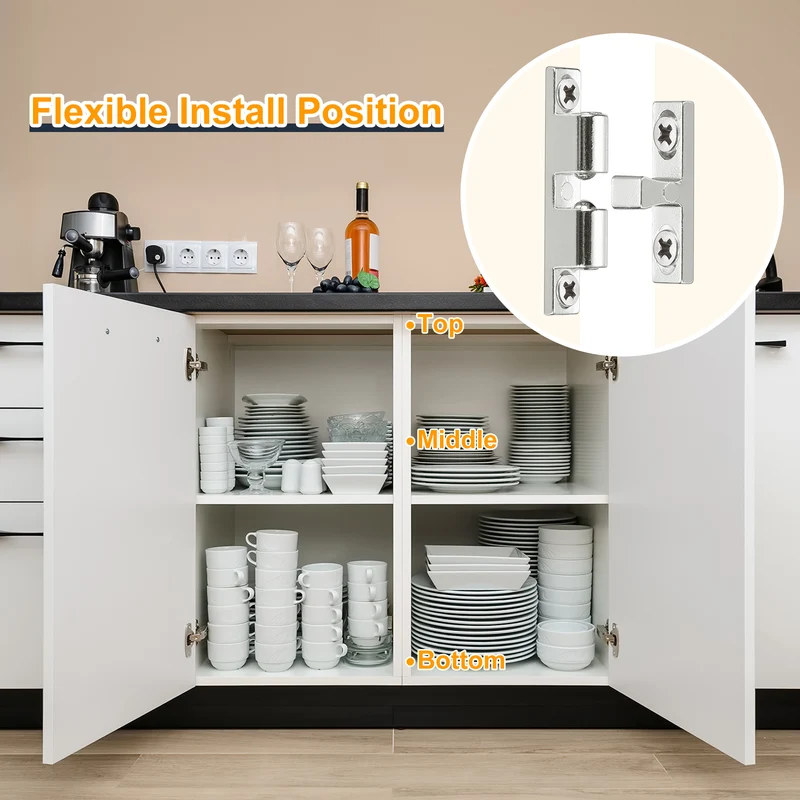 58.5mm Zinc Alloy Double Ball Tension Roller Catch for Cabinet Door Silver