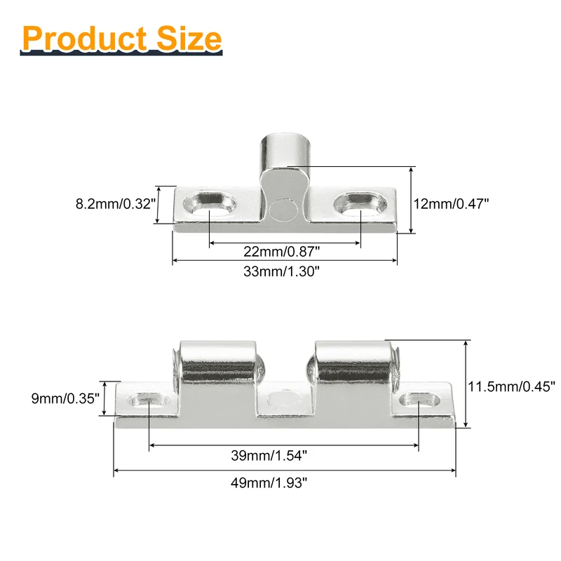 6Pcs 49mm Zinc Alloy Double Ball Tension Roller Catch for Cabinet Door, Silver