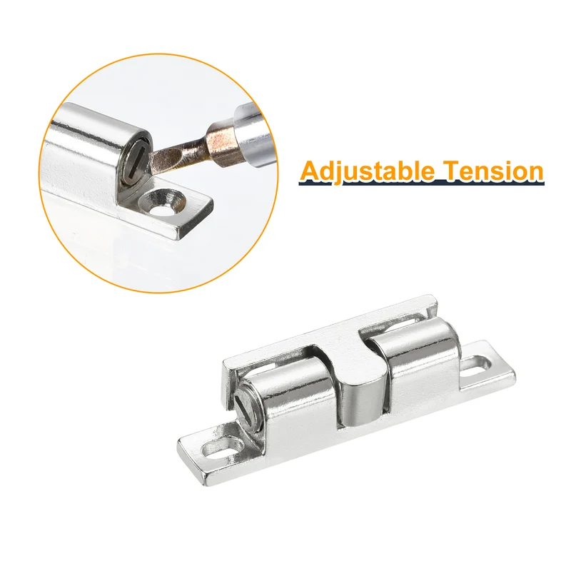 2Pcs 49mm Zinc Alloy Double Ball Tension Roller Catch for Cabinet Door, Silver