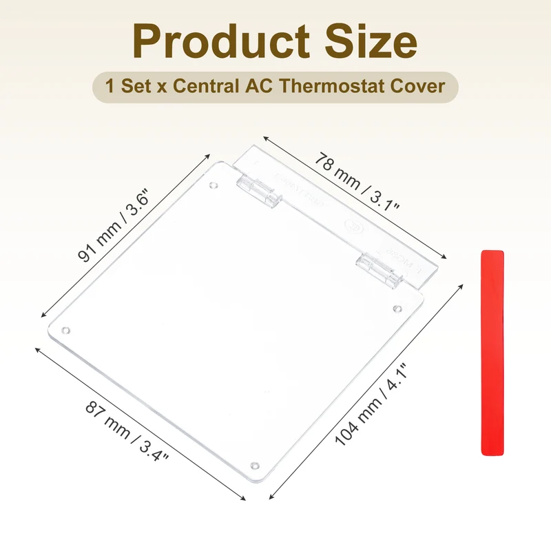3-7/16" Central AC Thermostat Cover Panel AC Control Switch Protector, Clear