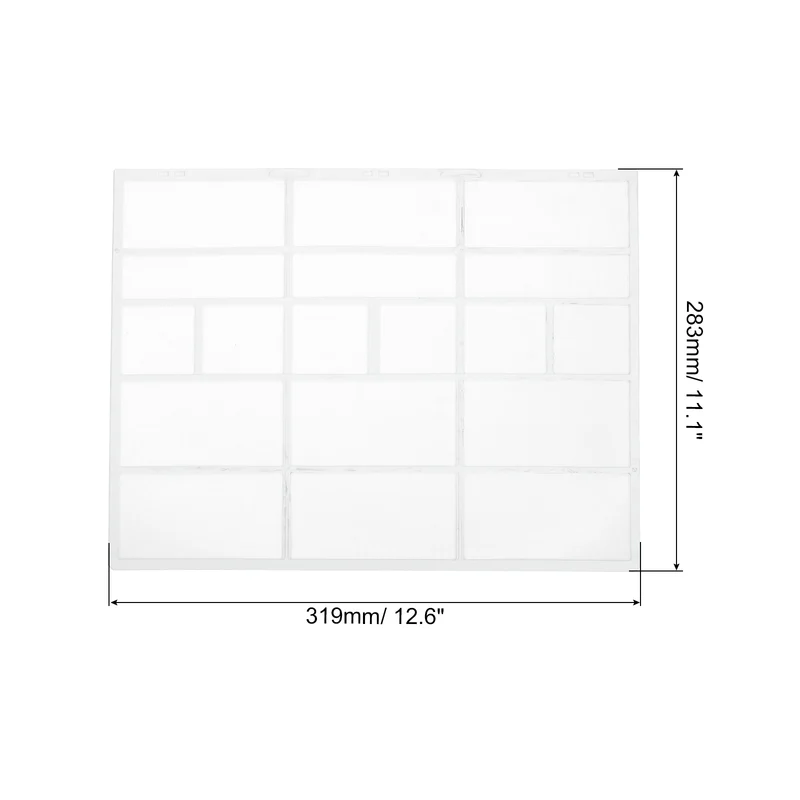 Air Conditioner Filter Replacement 319mm x 283mm with Filter Foam, White