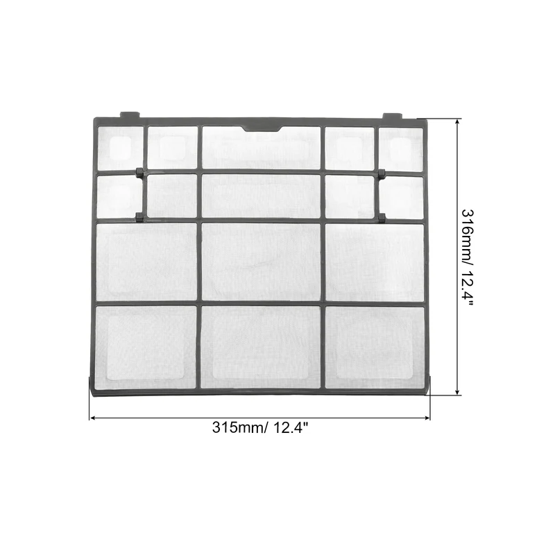 Air Conditioner Filter Replacement 315mm x 316mm with Filter Foam, Black